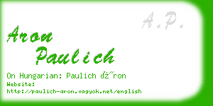 aron paulich business card